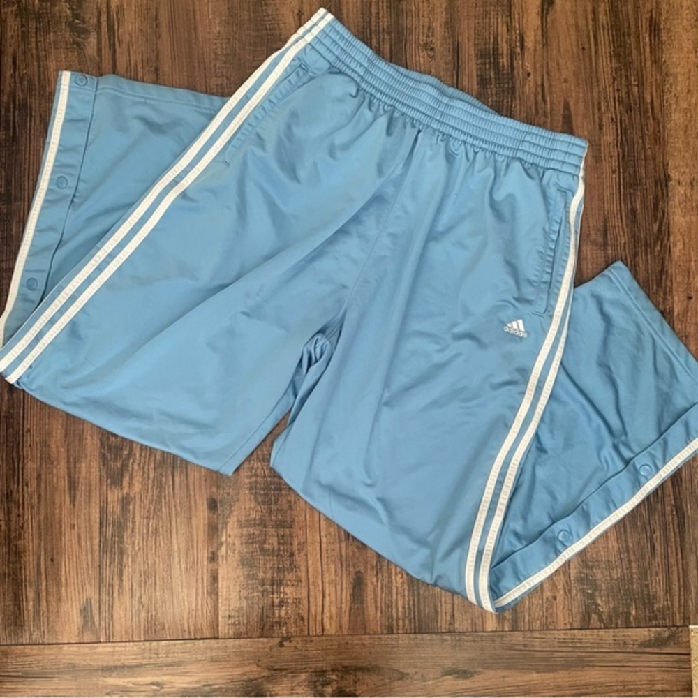 Adidas Baby Blue Straight Leg Button Down Sweat Pants Size XLARGE XL
